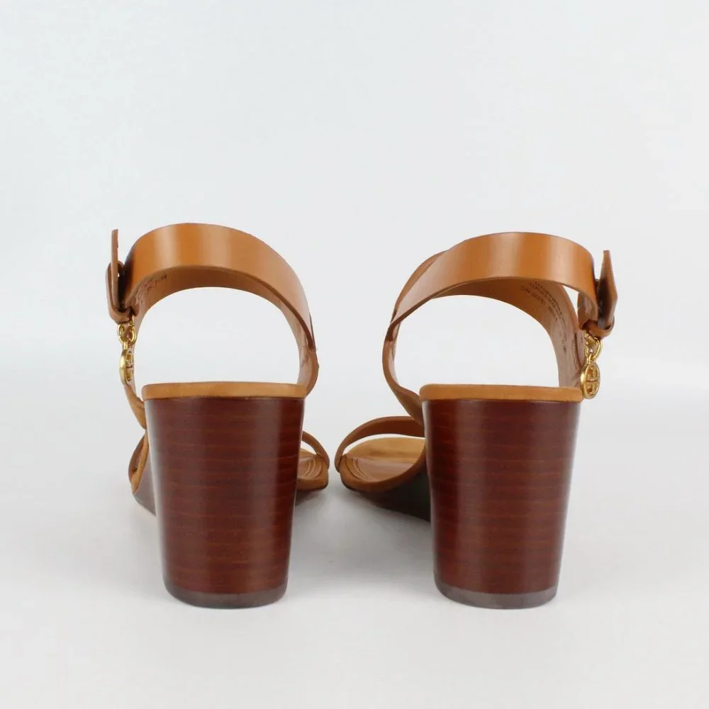 NEW Tory Burch Mini Benton Wedged Suede Leather Sandals, Ambra, US 10